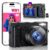 4K Digital Camera for Photography, WiFi 64MP 180° Flip Screen 3″ Autofocus Vlogging Camera for YouTube, 16X Zoom Compact Point and Shoot Cameras for Beginner with 32GB Card, 2… by SIXTARY