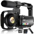 4K Video Camera Camcorder 64MP Vlogging Camera for YouTube 3.0″ Touch Screen 18X Digital Zoom IR Night Vision with External Stereo Microphone,Remote,Lens Hood,Handheld… by FJFJOPK