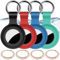4Pack,Compatible with Airtag Holder Case with Keychain IPX8 Waterproof,Shockproof GPS Tag Tracker Cover [Anti-Scratch] [PC+Silicone] for Item Finders Case for… by hitfine