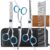 5 in 1 Premium Dog Grooming Scissors, Professional Dog Scissors for Grooming with Safety Round Tips, Lengnoyp Stainless Steel Thinning Shears, Pet Cat Shears for Grooming Kit by lengnoyp