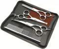 5 in1 Dog Grooming Scissors Kit,Professional Pet Grooming Scissors with Safety Round Tips,4CR Stainless Steel Sharp and Heavy-duty for Dogs Cats Pets by Yeahbudddy