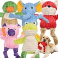 5 Pack Tough Dog Toys Stuffed Squeaky Dog Toys Assortment Plush Animal Dog Toy Value Bundle Puppy Pet Dog Toys for Small Medium Large Dogs by LECHONG