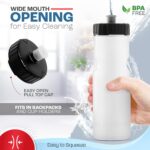50 Strong Sports Water Bottles – Reusable 22 oz BPA-Free Plastic Bottles with Pull Top Cap – Made in USA – Top Rack Dishwasher Safe – Fits Most Bike Cages Brand by 50 Strong