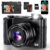 5K Digital Camera, 64MP Cameras for Photography with 6X Optical Zoom & Autofocus, WiFi Vlogging Camera for YouTube Video, Dual-Lens, 2 Batteries, 64GB Card & Flash, Best Cameras… by Aboobu