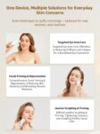 6-in-1 Age-Defying - Eye, Face & Neck Lift & Firm, 5-Color Light Therapy for Face with Microcurrent, Vibration, Heat & Cooling, Skin Care Tool for Youthful & Tightening Skin by Yuonry