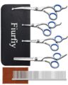 6-in-1 Dog Grooming Scissors – Professional Stainless Steel Hair Cutting Kit with Safety Rounded Tips, Ergonomic Soft-Grip Handles for Small & Large Dogs, Cats by Fiurfiy