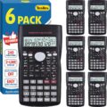 6 Pack Scientific Calculators Bulk, 2-Line Large Screen Display 240 Functions Scientific Calculators for Students, Math Algebra Fraction Calculator for High School College School by YesBes