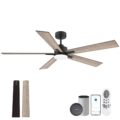 60 Inch Smart Ceiling Fan with Lights Remote,Control via Alexa Google Voice App WiFi,Quiet DC Motor,Dimmable,Outdoor Indoor Modern Ceiling Fans for Large Bedroom Patio… by Livory