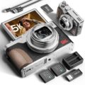 64MP Digital Cameras for Photography 5K – 18X Zoom Autofocus, 3” 180° Screen Flips, Anti-Shake, 32GB Card & 2 Batteries, Compact Vlogging Camera for Travel YouTube (Silver) by NBDDIGITAL