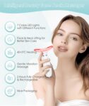 7 Color Neck Face Massager - Facial Massager Tool for Skin Care at Home, Vibrating Face Massager with Thermals, Galvanic Machines White by ELISHINE