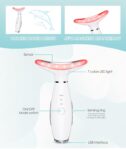 7 Color Neck Face Massager - Facial Massager Tool for Skin Care at Home, Vibrating Face Massager with Thermals, Galvanic Machines White by ELISHINE