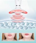 7 Color Neck Face Massager - Facial Massager Tool for Skin Care at Home, Vibrating Face Massager with Thermals, Galvanic Machines White by ELISHINE