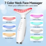 7 Color Neck Face Massager Tool, Facial Massager for Skin Care at Home, Face Sculpting Tool with Thermals, Vibration (White) by NUAKENE