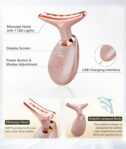 7-in-1 Deplux Face Neck Massager for Daily Skin Care Routine, Portable Facial Massager, Skin Care Tool, Rose Gold by MCSYPOAL