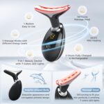 7-in-1 Deplux Face Neck Massager for Skin Care at Home, Facial Massager Glossy Black by MCSYPOAL