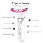 7 in 1 Multifunctional Facial Massager, Red Light Therapy for Face, Beauty Skin Care Tool for Face and Neck, Portable Facial Massager for Wrinkles and Skin Care-White by Keylitos