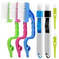 7Pcs Crevice Cleaning Brush, Multifunctional Window Track Cleaning Tools and Window Groove Cleaning Brush, Home Kitchen Bathroom Window Faucets, Easy to Use Cleaner Supplies Tool by Eduftis