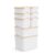 8 Packs Plastic Storage Bins with Lids Storage Organizing Containers Decorative Storage Boxes with Lids for Shelves Closet Desktop Playroom Classroom Office Drawers,White by FITYE-KY