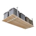 80842-10 33 in. x 34 in. Adjustable Garage Ceiling Mount Storage Rack Kit, Garage Overhead Storage Bracket, White by HyLoft