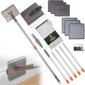 85” Baseboard Cleaner Tool with Handle and Hooks, 180° Rotating Wall Cleaner with Convex Design, Wall Mop with 6 Reusable Pads to Clean Wall, Window, Floor and Ceiling with… by ESTALUXE