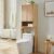 ACCOHOHO Modern Over The Toilet Storage Cabinet with Adjustable Shelf & Handle-Less Double Doors, 67 Inch Tall Wooden Bathroom Cabinet, Natural Oak by ACCOHOHO