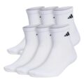 adidas Men’s Athletic Cushioned 6-Pack Quarter, Athletic Cushioned Quarter Ankle Socks for Men with Arch Support by adidas