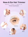 AHHFEI Rechargeable 5 in 1 Ear and Nose Hair Trimmer for Women, 2025 Professional Painless Eyebrow & Facial Hair Trimmer with Powerful Motor and Dual-Edge Blades Easy Cleansing by AHHFEI