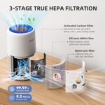 Air Purifier for Home Bedroom, AromaRoom H13 HEPA Air Filter For Smoke Pollen Dander Hair Smell Air Cleaner, 3-in-1 Filter with Sleep Mode, Quiet Air Cleaner For Pets, Home,... by Aroma Room