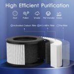 Air Purifiers for Bedroom Home 430 Sq.Ft, MOOKA H13 HEPA Filter Small Portable Air Purifier with USB Cable Fragrance Sponge for Smokers Pollen Pets Dust Odors, Desktop Air... by MOOKA
