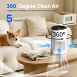 Air Purifiers for Bedroom Home with Sleep Mode for Smoke Pet Dander Odors, Small Air Purifier with Fragrance Sponge, Blue Ambient Light, 23dB Quiet, 2 Pack White by MORENTO