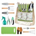 All-in-One Garden Tool Set, 11-Piece Heavy Duty Gardening Tools with Ergonomic Canvas Shoulder Crossbody Bag, Rust-Proof Premium Garden Tool Kit, Gardening Gift for Women Men,… by Grenebo