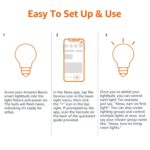 Amazon Basics Smart A19 LED Light Bulb, Color Changing, 9W (60W Equivalent), 800LM, Works with Alexa Only, 2.4 GHz Wi-Fi, No Hub Required, 1 Pack by Amazon Basics