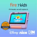 Amazon Fire 7 Kids tablet (newest model) ages 3-7. Top-selling 7″ kids tablet on Amazon. Includes ad-free and exclusive content, easy parental controls, 10-hr battery, 16 GB,… by Amazon