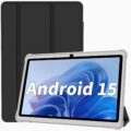 Android 15 Tablet 7 Inch Tablet, 9GB RAM 32GB ROM 1TB Expansion, Quad-core Processor, Dual Camera, 5G/2.4G WiFi, Bluetooth, Parental Control, Drop-Proof Case (Black) by HNVHNV