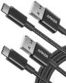 Anker Cable, USB A to USB C Cable for iPhone 17 Series,Samsung Galaxy S10 S10+, LG V30, Beats Fit Pro and More (2, Black, 6ft) by Anker