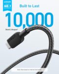 Anker USB A to USB C Cable, Charger Cord (2 Pack, 6FT), for iPhone 17 Series,Samsung Galaxy Note 10/S10+ S10, LG V30 (Black) by Anker