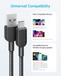 Anker USB A to USB C Cable, Charger Cord (2 Pack, 6FT), for iPhone 17 Series,Samsung Galaxy Note 10/S10+ S10, LG V30 (Black) by Anker
