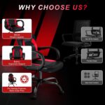AnyGod Video Gaming Chair, Ergonomic Computer Game Chair with Lumbar Support Adjustable Height Swivel Wheels, Home, Office for Adults Teens Kids Gamer by AnyGod