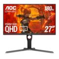 AOC Q27G3XMN 27″ 2K QHD Gaming Monitor, 2560×1440, Mini LED, 180Hz, HDMI 2.0 x 1, DisplayPort 1.4 x1, Adaptive Sync, Xbox/PS5/Switch Ready, 3-Year Zero-Bright-dot by AOC