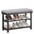 Apicizon 3-Tier Shoe Rack for Entryway, Bamboo Shoe Bench with Cushion Padded Seat, Small Shoe Organizer with Storage for Indoor Entrance Hallway Bedroom Living Room, Black by Apicizon