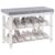 Apicizon 3-Tier Shoe Rack for Entryway, Bamboo Shoe Bench with Cushion Padded Seat, Small Shoe Organizer with Storage for Indoor Entrance Hallway Bedroom Living Room, White by Apicizon