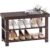 Apicizon Bamboo Shoe Rack for Entryway, 3-Tier Shoe Rack Bench for Front Indoor Entrance, Small Shoe Organizer with Storage, Dark Brown by Apicizon