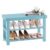 Apicizon Bamboo Shoe Rack for Entryway, 3-Tier Shoe Rack Bench for Front Indoor Entrance, Small Shoe Organizer with Storage, Blue by Apicizon