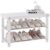 Apicizon Bamboo Shoe Rack for Entryway, 3-Tier Shoe Rack Bench for Front Indoor Entrance, Small Shoe Organizer with Storage, White by Apicizon