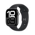 Apple Watch Series 10 [GPS 46mm case] Smartwatch with Jet Black Aluminum Case with Black Sport Band – M/L. Fitness Tracker, ECG App, Always-On Retina Display, Water Resistant by Apple