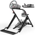 ARES WING Foldable Sim Racing Wheel Stand with Chair Fixing Slot, Formula and GT Racing Simulator Cockpit Compatible with Fanatec, Thrustmaster, Logitech, Moza, Racing Games on… by ARES WING