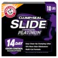 ARM & HAMMER Clump & Seal SLIDE Platinum Multi-Cat Clumping Cat Litter, 14-Day Odor Control, EZ Clean Technology, 18 lbs – No Scrubbing, Powerful Odor Eliminator by Arm & Hammer