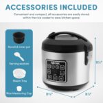 AROMA Digital Rice Cooker, 4-Cup (Uncooked) / 8-Cup (Cooked), Steamer, Grain Cooker, Multicooker, 2 Qt, Stainless Steel Exterior, ARC-914SBD by AROMA