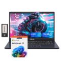 ASUS 14″ FHD Laptop, Intel Pentium N6000 Processor, 4GB RAM, 224GB Storage(64GB eMMC+160GB Docking Station Set), Intel UHD Graphics, Webcam, Bluetooth, Win 11, Star Black by ASUS