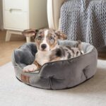 Asvin Small Dog Bed for Small Dogs, Cat Beds for Indoor Cats, Pet Bed for Puppy and Kitty, Extra Soft & Machine Washable with Anti-Slip & Water-Resistant Oxford Bottom, Grey, 20... by Asvin